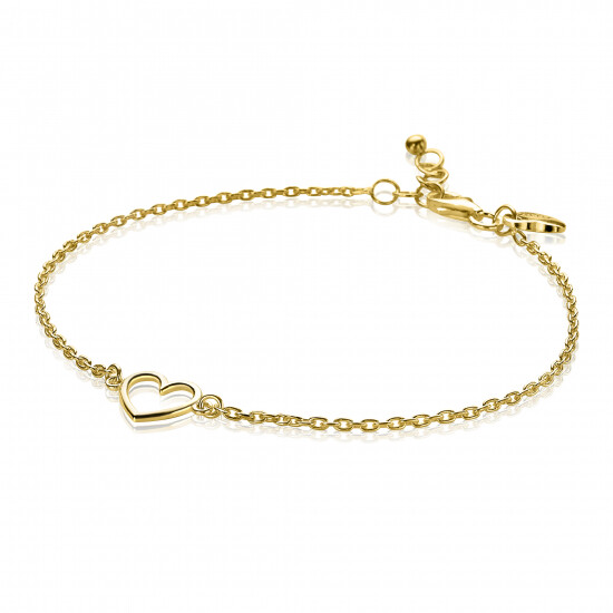 ZINZI Gold Plated Sterling Silver Bracelet Open Heart ZIA1420G