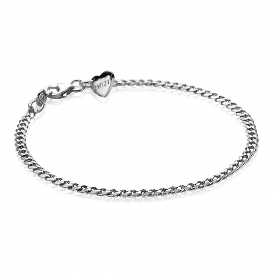 ZINZI Sterling Silver Curb Chain Bracelet 3mm ZIA1418
