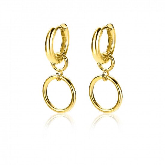 ZINZI Gold Plated Sterling Silver Earrings Pendants Open Circle 11mm ZICH1748G (excl. hoop earrings)
