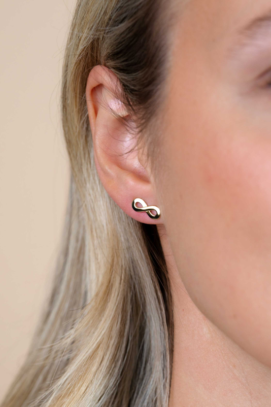 ZINZI Gold Plated Sterling Silver Stud Earrings Infinity ZIO1065G