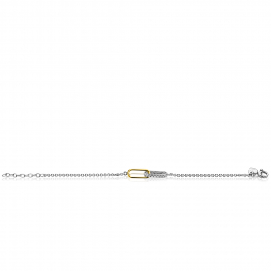 ZINZI zlv.armband bic.met verbonden schakels 1xzirc.