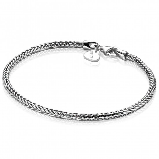 ZINZI Sterling Silver Chain Bracelet Foxtail width 3mm 19cm ZIA1287