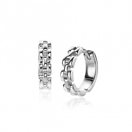 16mm ZINZI Sterling Silver Hoop Earrings Rolex-style Chains width 4mm ZIO2556