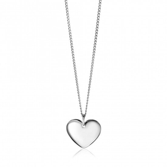 20mm ZINZI silver smooth heart pendant for engraving ZIH2346-20 (without chain)