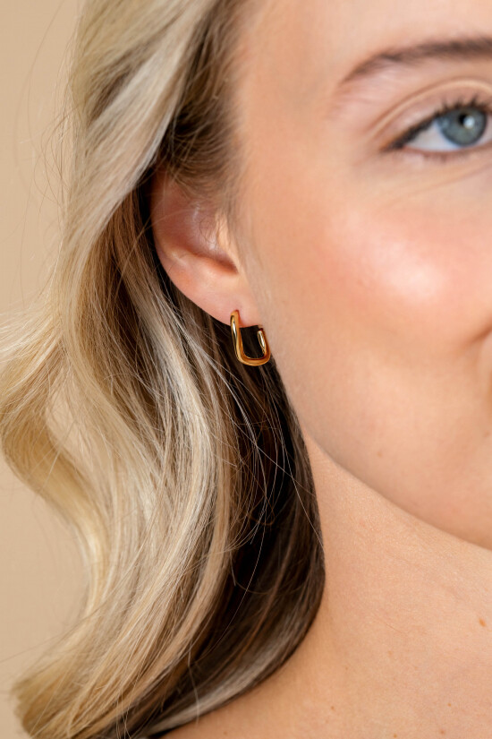 16mm ZINZI gold plated silver smooth organic-shaped stud earrings ZIO2656G