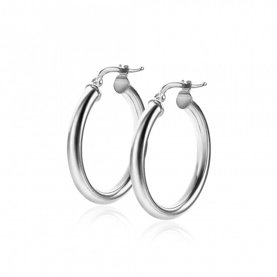 26mm ZINZI Sterling Silver Hoop Earrings 26x3mm ZIO2178
