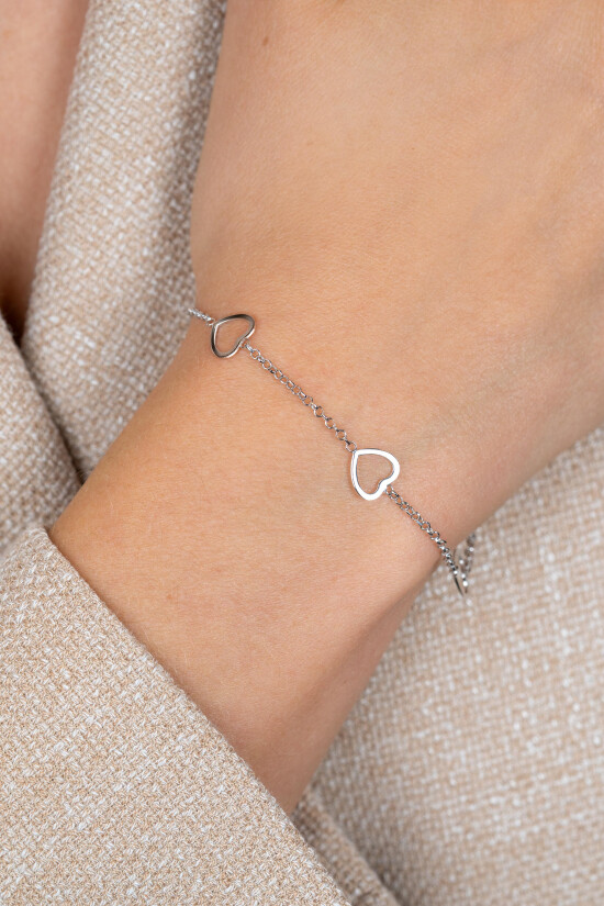 ZINZI Sterling Silver Bracelet Heart 17-20cm ZIA1188