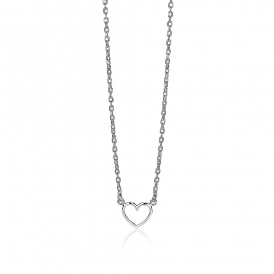 ZINZI Sterling Silver Necklace Open Heart 40-43cm ZIC1420