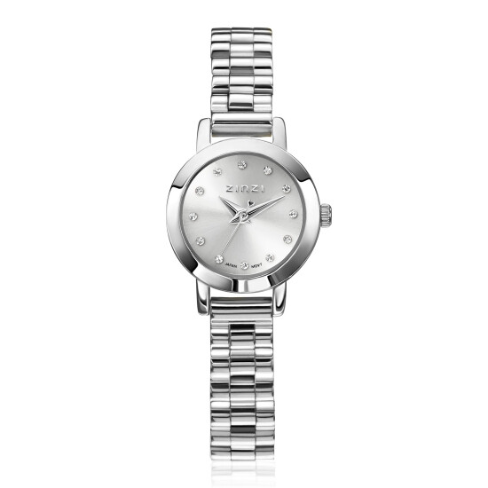 ZINZI Etoile Nuit Watch 20mm Silver Dial Silver Colored Stainless Steel Case and Strap Japanese movement ZIW3102