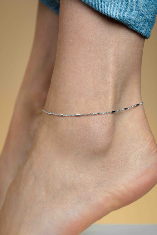 ZINZI Sterling Silver Chain Anklet Bars 23+4cm ZIE1648