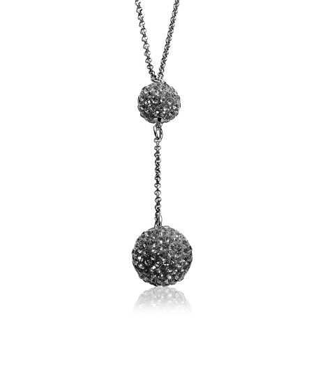 ZINZI Sterling Silver Necklace Black 43-45cm ZIC569Z