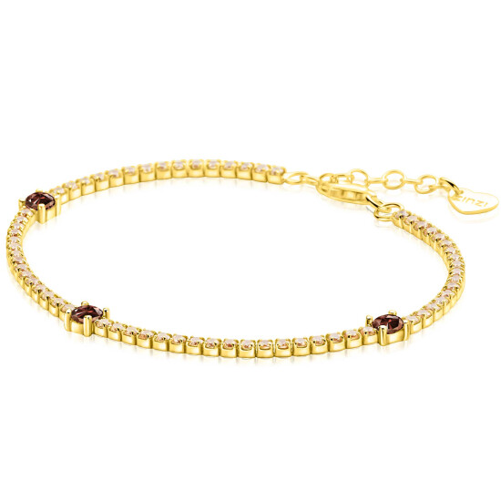ZINZI zlv. tennisarmband gg.verg.fant.champ/bruin