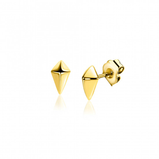 7mm ZINZI Gold Plated Sterling Silver Stud Earrings Diamond-shape ZIO2503G