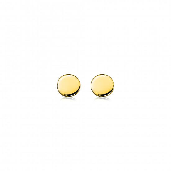 6mm ZINZI Gold Plated Sterling Silver Stud Earrings Shiny Round ZIO1376G