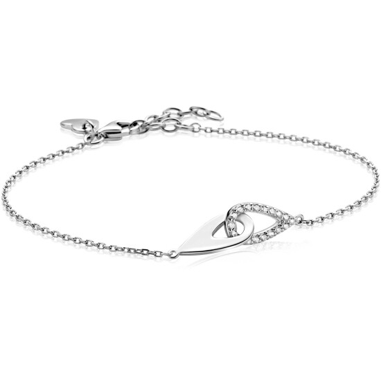 ZINZI zlv.armband verbonden druppelvormen 1x zirc