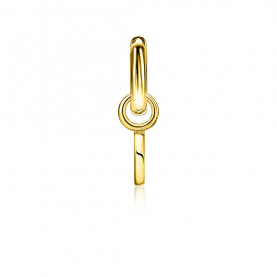 ZINZI Gold Plated Letter Earrings Pendant I price per piece ZICH2145I (excl. hoop earrings)