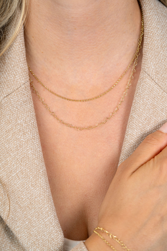 ZINZI zlv. multi-look coll.gg.verg. 2 rijen hartjes/jass.