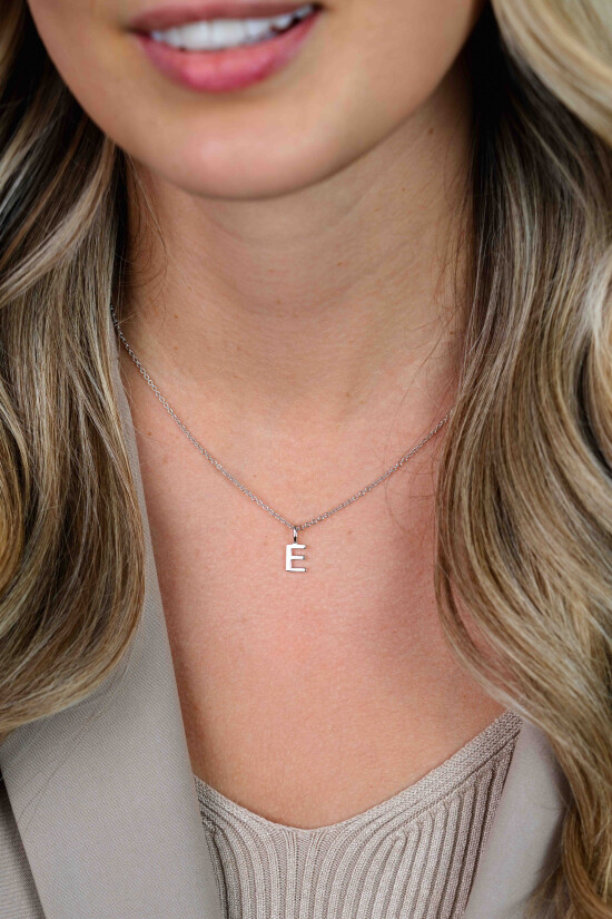 ZINZI Sterling Silver Letter Pendant E ZIH2140E