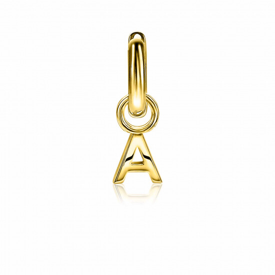 ZINZI Gold Plated Letter Earrings Pendant A price per piece ZICH2145A (excl. hoop earrings)