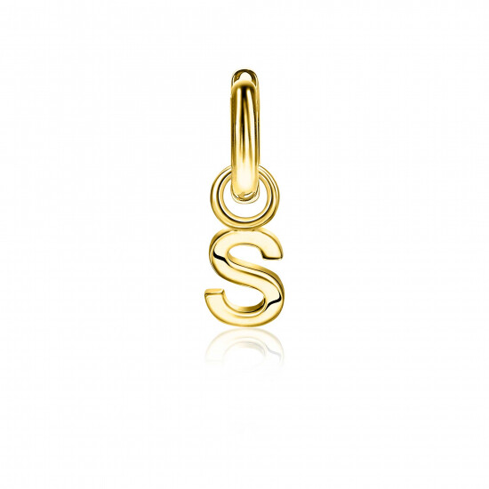 ZINZI Gold Plated Letter Earrings Pendant S price per piece ZICH2145S (excl. hoop earrings)