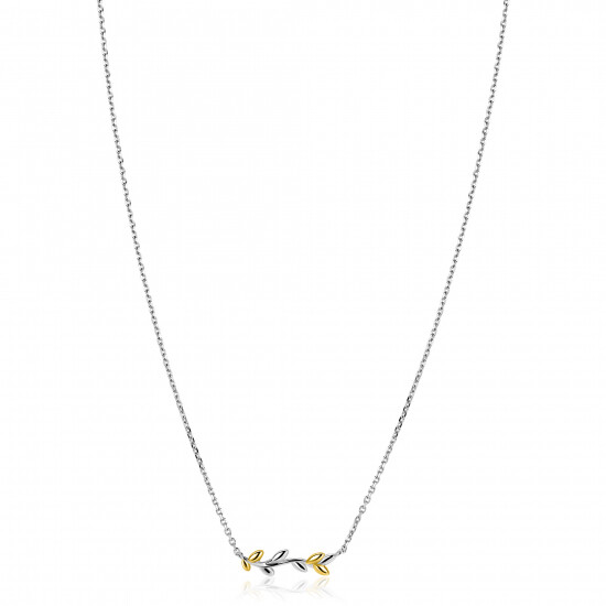 ZINZI zlv.collier met takje bicolor 42/44cm