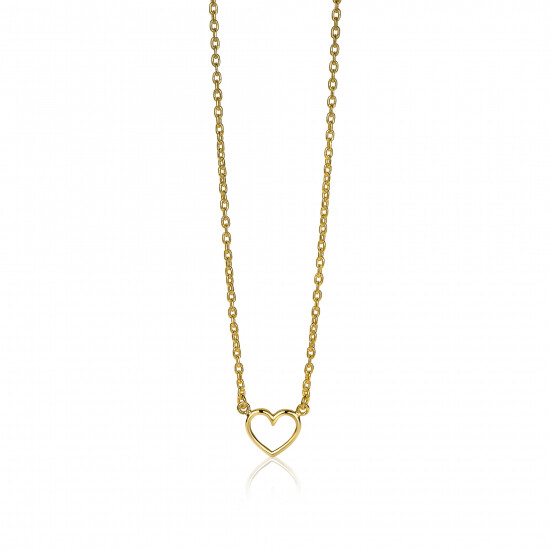 ZINZI Gold Plated Sterling Silver Necklace Open Heart ZIC1420G