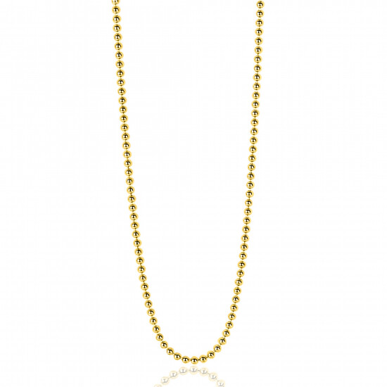 80cm ZINZI Gold Plated Sterling Silver Beads Necklace ZILC-B80G
