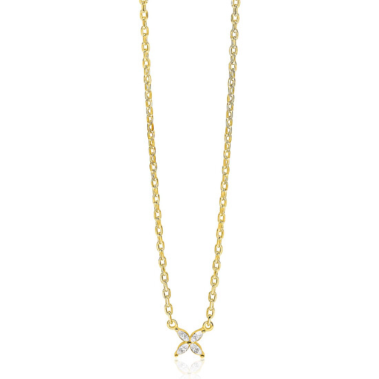 ZINZI zlv. collier gg.verg.bloemvorm van peer zric.