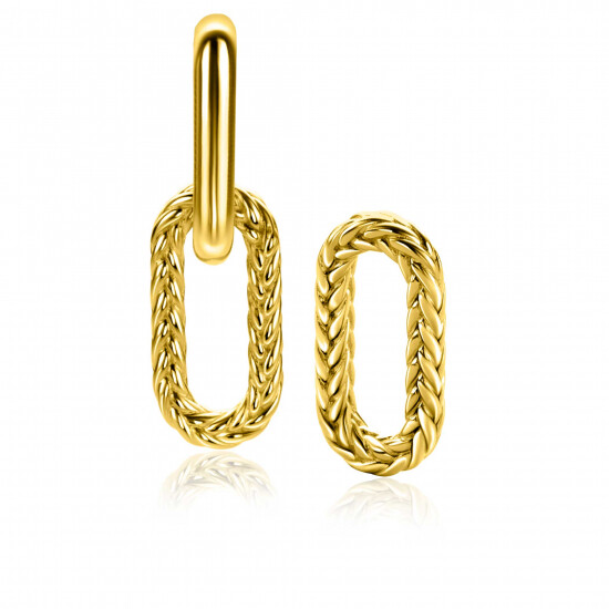 20mm ZINZI Gold Plated Sterling Silver Earrings Pendants Oval with Rope Design ZICH2553G (excl. hoop earrings)