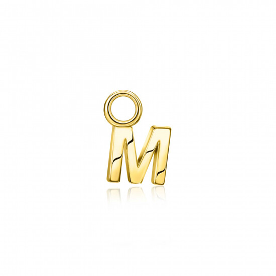 ZINZI Gold Plated Letter Earrings Pendant M price per piece ZICH2145M (excl. hoop earrings)