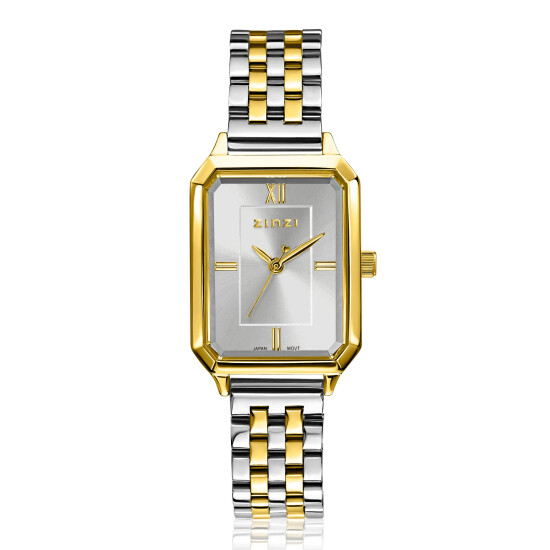 ZINZI Allure Watch 30mm Silver Colored Dial Gold Colored Case and Stainless Steel Bicolor Band ZIW2533