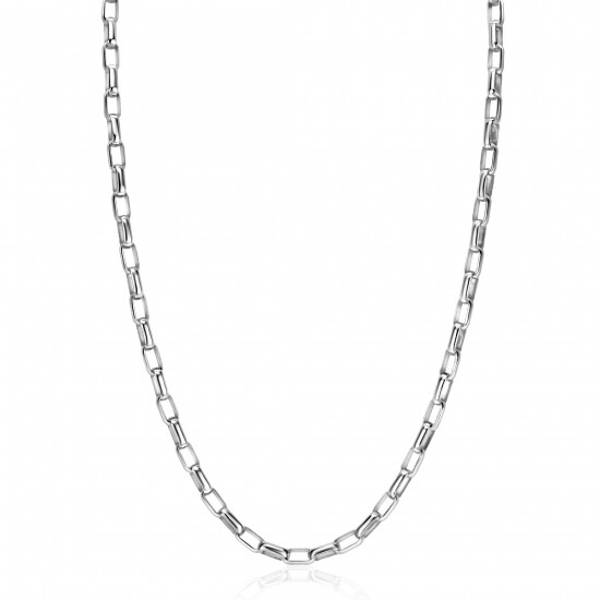 ZINZI Sterling Silver Chain Necklace Rectangular Chain width 3,8mm 45cm ZIC2514