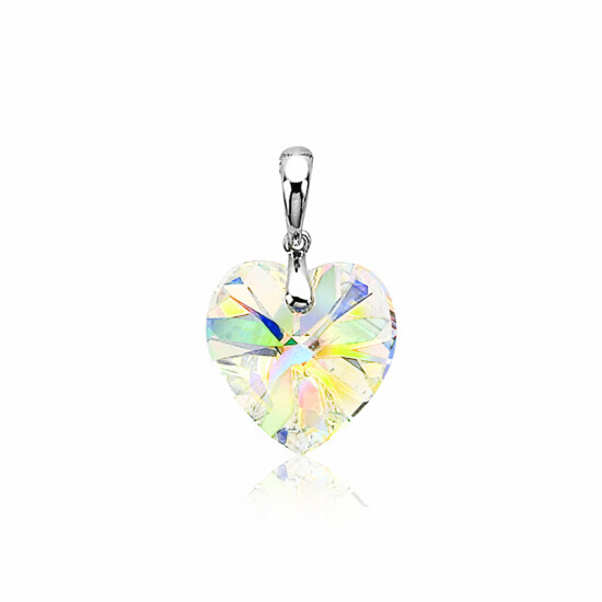 ZINZI Sterling Silver Heart Pendant Swarovski White ZIH903