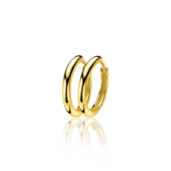 17mm ZINZI Sterling Silver Gold Plated Hoop Earrings 17x2mm ZIO402G