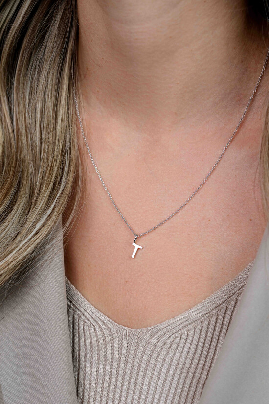 ZINZI Sterling Silver Letter Pendant T ZIH2140T