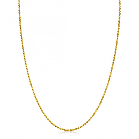 60cm ZINZI Gold Plated Sterling Silver Rope Necklace ZILC-K60G