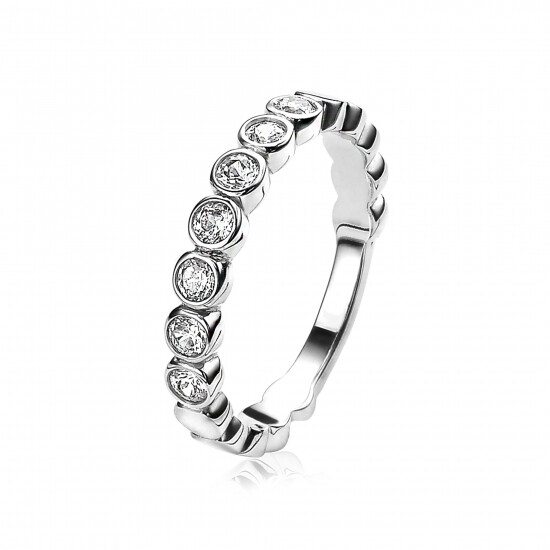 ZINZI Sterling Silver Stackable Ring White ZIR1311