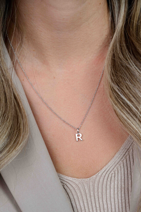 ZINZI Sterling Silver Letter Pendant R ZIH2140R