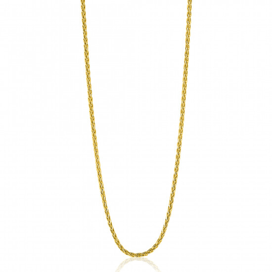 42cm ZINZI Gold Plated Sterling Silver Wheat Chain Necklace ZILC-P42G