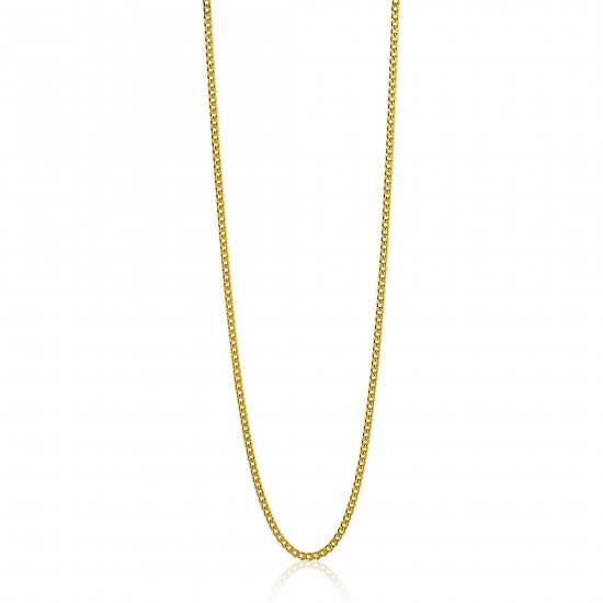 45cm ZINZI Gold Plated Sterling Silver Curb Chain Necklace ZILC-G45G
