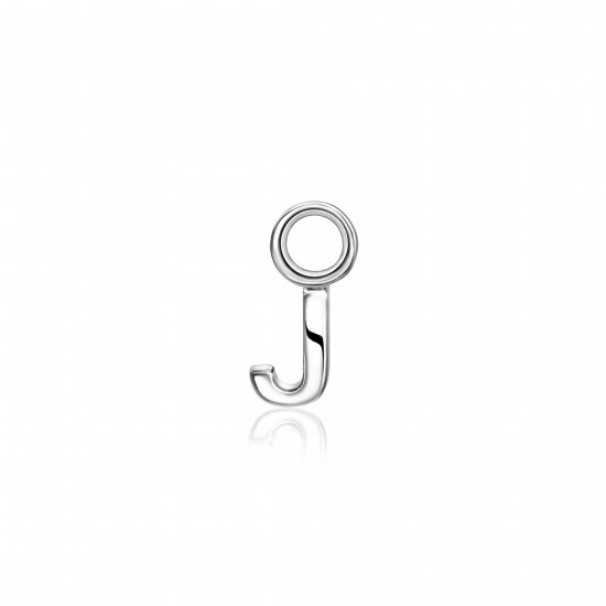 ZINZI Sterling Silver Letter Earrings Pendant J price per piece ZICH2144J (excl. hoop earrings)