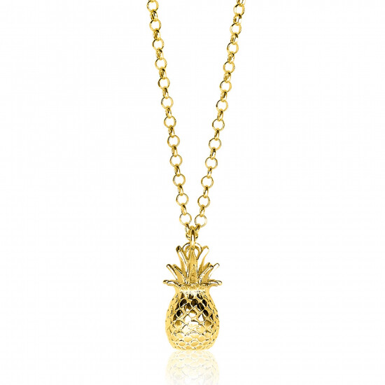 ZINZI Sterling Silver Necklace Yellow Gold Plated Pineapple ZIC1699G
