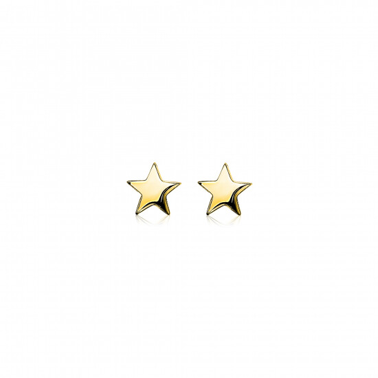 7mm ZINZI Gold Plated Sterling Silver Stud Earrings Star ZIO1377G