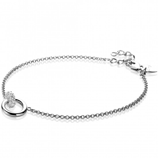 ZINZI Sterling Silver Bracelet Round White ZIA1830