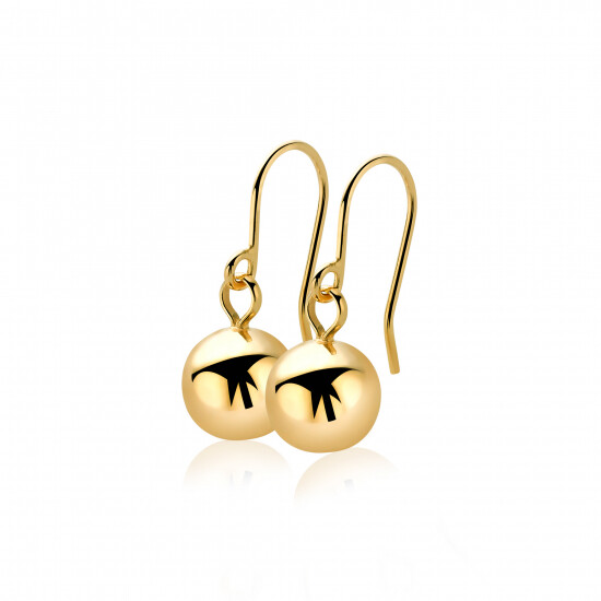 ZINZI Gold Plated Sterling Silver Drop Earrings Bead ZIO621GG