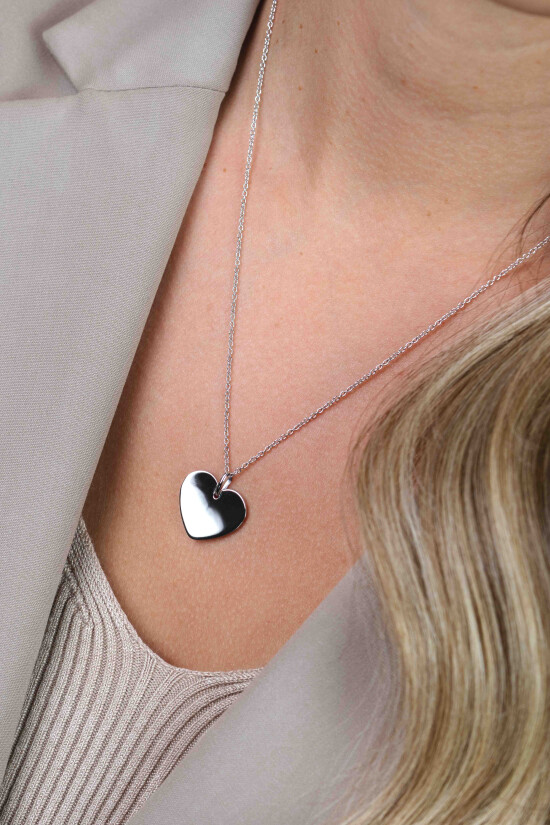20mm ZINZI silver smooth heart pendant for engraving ZIH2346-20 (without chain)