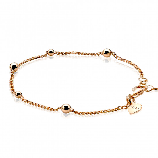 ZINZI Rose Gold Plated Sterling Silver Fantasy Bracelet 17-20cm ZIA987R