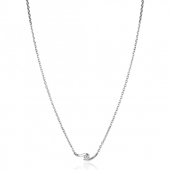ZINZI zlv. collier slagmodel met zirconia