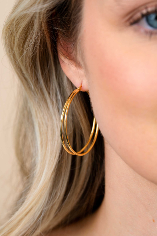 ZINZI zlv. oorringen geel verguld dubbele draad