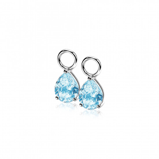 ZINZI Sterling Silver Earrings Pendants Drop Blue ZICH1302B (excl. hoop earrings)